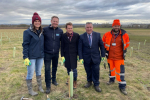 West Midlands Mayor Andy Street at Aldridge Airport, where the first of 15000 trees have been planted to celebrate the Commonwealth Games.