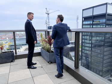 Andy Street with the Chancellor Jeremy Hunt at the Paradise development