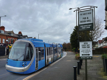 CGI images showing how Metro trams will look in Walsall, Chelmsley Wood and on the Hagley Road in Birmingham.  